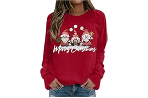 Shffuw Weihnachtspullover Damen,Lustig Rotwein Glas Druck Sweatshirt,Merry Christmas Wichtel Weihnachtspulli,Ugly Christmas Sweater,Oversized Rundhals Langarm Baumwolle MäDchen Weihnachten Pullover