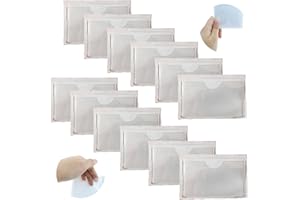 XUIGORT 12 Pcs Self Adhesive Pocket, Card Plastic Pocket Holder, Plastic Card Sleeves, Self-Adhesive Business Pocket for Identifying Boxes, Documents, Office, School(Inside Size:7 x 5 cm)