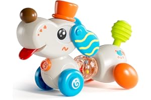 VORENUS Jouet Bebe 1 an - Jouet Sensoriel Montessori avec Sons Éducatifs pour Enfants 6 Mois, Jouets Enfant 12-18 Mois Stimulant Motricité & Concentration, Chien Mignon Cadeau Fille & Garçon 1 2 3 Ans