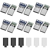 RtottiM 18 Pieces USB 3.1 Type C Male 24 Pins Male & Female SMT Type with Connector Board USB Breakout Board Male