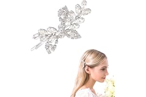 SJBAUTYO Pinzas para el Pelo, Rhinestone Horquilla, Novia Clips de Pelo Mujeres, Plata Pinza de Pelo, Horquilla de Pelo Boda, Pinzas Pelo Accesorios para Damas（Sliver)