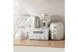 JIZIAN 10 Pcs Thickened Disposable Dust Cover, Kitchen Appliance Covers, Clear Universal Elastic Small Appliance Covers, Elastic Household Kitchen Appliance Dust proof Protective Cover