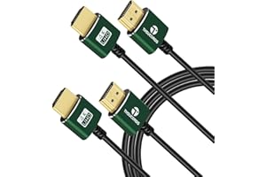Thsucords Cienki Kabel HDMI do HDMI 10M 2 Pack, Ultra cienki i elastyczny Kabel HDMI obsługuje wysoką prędkość 4K@60Hz 18gbps 2160p 1080p