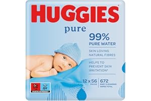 Huggies Pure Salviette Umidificate per Bambini, 12 Pacchi da 56 Pezzi