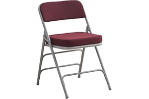 BOOSDEN Chaise Pliante, Chaise Pliante Confortable, Chaise Pliante Salle a Manger, Chaise Pliante à 5cm Rembourrage épais, Chaises Pliantes pour Bureau,Extérieur,Jardin, Charge maximale 136 kg,Rouge