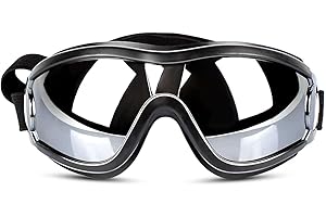 PETCUTE Gafas de Sol para Perros, Protección UV, Resistentes al Agua, Resistentes al Viento Gafas de Sol para Mascotas con Correas Ajustables y Marco Blando,Gafas para Perros para al Aire Libre