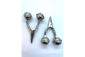OLAX 2x metal fishing rod bells, rings, bite alarm clips, large, 7cm