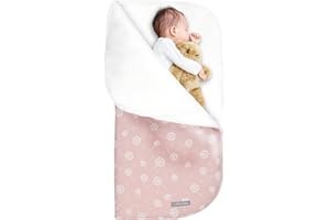 MIMUSELINA Nid d'ange Bebe Cosy Hiver 2 en 1 - Couverture Emmaillotage Bebe avec Fermeture Éclair Transformable en Grand Couverture Bebe - Ideal comme Sac de Couchage Bebe pour Lit Bébé ou Poussette