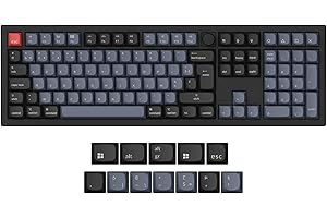 Keychron V6 Max Clavier Mécanique sans Fil Personnalisé, 2.4G Hz Bluetooth Cable Connection QMK/Via Programmable, Lumière RVB Hot-Swap Gateron Jupiter Rouge Switch pour Mac/Windows/Linux FR Layout