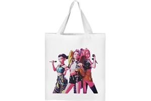 KEVRDRT Tote Bag Femme Kp0-P Dem-0n Hun-ters, Sac en Tissu 35x40cm avec Design Hun-trix, Sac en Toile de Coton, Cadeau pour Femmes et Fans d'Anime d'Anniversaire et Noël