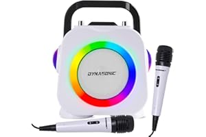 DYNASONIC USB Karaoke con microfono, Regalos Originales para niños niña, Altavoz Recargable|Ligero|Portátil, Juguetes niña 4-13 años (Negro)
