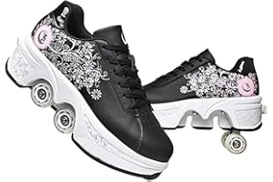 LDTXH Zapatos con Ruedas para Niños Y Niña, Zapatos Multiusos 2 En 1 Patines Zapatillas Deportes Al Aire Libre De Deporte