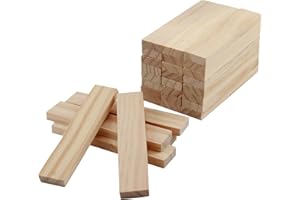 EMODWEY Ensemble de 30 Pièces, Planches Rectangulaires en Bois de pin Bois Non Fini 112 x 22 x 8 mm, pour Bricolage, Décoration, Construction et Lambris