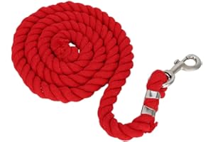 Felenny Horse Rope Leash Thickened Colorful Woven Bolt Rope Strong Durable Horse Leads Braided Cotton Rope （Red）