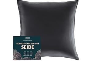 ‎DREAMZIE DREAMZIE Seidenkissenbezug 40x40 cm für Haar und Haut, Kissenbezüge Seide 19 Momme (Dunkelgrau, 1 Stück)