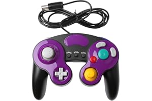 MAJEN goodluxx Contrôleur de Manette de Jeu Portable Filaire pour Game Cube Wii NGC Console contrôleur de Manette de Jeu Portable pour Cube de Jeu Violet
