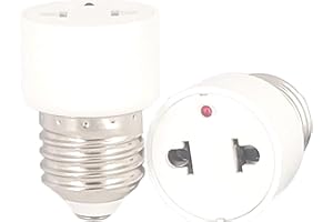 FExYinz Convertisseur de Prise E27 - Adaptateur Douille E27 avec Prise EU 250V/2A Max, Blanc - Transformation de Douille en Prise Électrique 2 pièces