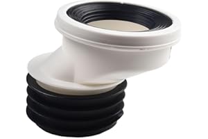 EASYBYMALL 0-100mm Offset WC Pan Connector, conexión WC boquilla conexión tubo de inodoro, drenaje recto excéntrico (5 cm)