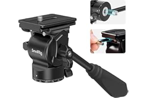 SMALLRIG Treppiede Testa Fluida Testa Pan-Tilt CH10 con Piastra a Sgancio Rapido per Arca Swiss, Carico Utile 3KG per Videocamere Compatte e Fotocamere DSLR - 3259B