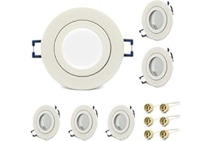 KYOTECH lot de 6 cadres spots gu10 IP44 spot gu10 etanche,livré avec douilles GU10,pour salle de bain salle d'eau douche extérieur,Cadre de Montage encastré Pour lampes halogènes MR16 led module
