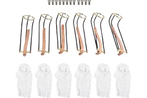 Otufan Rail De Table De Billard 6 Pièces, Métal Galvanisé à Travers Les Poches De Table De Billard à Longueur Réglable avec 6 Filets De Billard pour Remplacement De Table De Billard