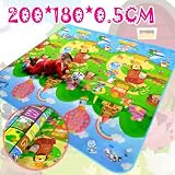 EMOTREE 200x180cm Baby / Kinder Spieldecke Krabbeldecke Spielmatte Spielteppich Bauernhof + Wörte - 3