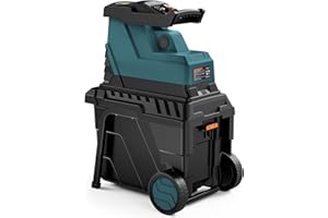 DOVAMAN GT10 Trituradora de Ramas, Motor 2800W sin Escobillas, Rodillo de 8 Dientes, Hasta 45mm, Caja 55L, Silenciosa, Ideal para Jardines - con Protección de Sobrecarga