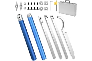 QZQUFJ 25-Teiliges Drechseleisen Set, Drehmeißel Set, Drechselzubehör, Drehbank Zubehör, Drechselmesser, Drechselwerkzeuge Hartmetall, Drechseln Zubehör mit Wendeschneidplatten für Drehmeißel