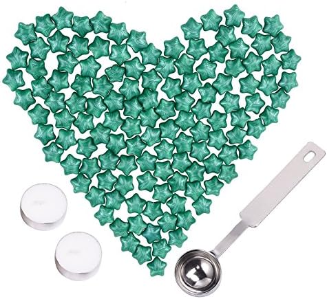 Fancy Chul sealing Wax, Star Wax, sealing Wax For Postage Letter Retro Vintage Wax Seal Stamp .150pcs (Green)