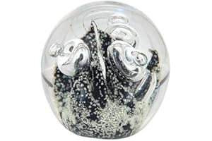 PFRONTEN Rêve Boule, Boule de Verre, Presse-Papier, Désir Boule N ° 146 Sculpture Noire Taille env. 6,5–7 cm