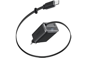 Anker Nano Caricatore iPhone USB C da 35W compatto ad alta velocità con 2 porte e cavo retrattile Anker InstaCord integrato, compatibile con iPhone 16/15/14, iPad, Pixel e altri dispositivi.