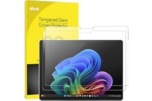 JETech Protector de Pantalla para Surface Pro 11/10 (2024)/Pro 9 (2022) 13 Pulgadas, 9H Cristal Vidrio Templado, Soporte Lápiz Surface Pen, HD Transparente, 2 Unidades