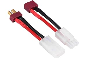 FWORUAIS 2X Stück Premium Lipo Akku Adapter Set, Japan 13,5mm Stecker Buchse auf T-Dean T-Stecker Male Female Hochstromstecker Goldstecker Verpolungsicher 14AWG Kabel kompatibel zu Tamiya RC Modellbau