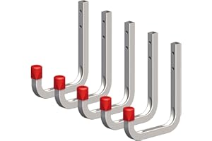 Secotec 5 x Universalhaken verzinkt 80 x 120 mm Belastbarkeit 45 kg Haken für Gartengeräte