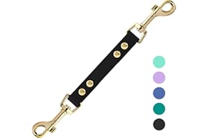 PetBonus Hundehalsband Clips, Wetterfeste Sicherungsband für Hundegeschirr, Robuste doppelendiger Leinenverbinder (Schwarz)