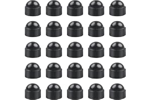 Diffaxy Plastkåpor M8, 25 stycken svarta täckkåpor för skruvar M8 svart hållbar standard sexkantsmutter lock plastkåpor skruvlock