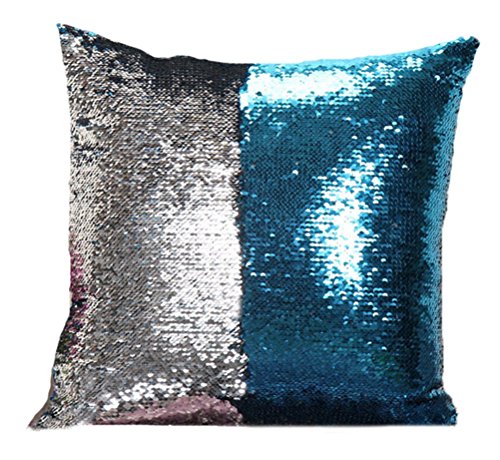 Sinotop Luxus Doppel Farbe Glitter Pailletten Kissenbezug Startseite Schlafzimmer Sofakissen Kissenabdeckung (style 2) - 2