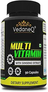 VedaneQ Multivitamins for men & women daily use 12 essentials vitamins organic vital Ginseng extract 90 capsules (1)