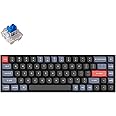 Keychron K6 Pro Wireless Custom Mechanical Keyboard, QMK/VIA Programmable Macro, Hot-Swappable Keychron K Pro Blue Switch Keyboard, 65% Layout White Backlit Office Keyboard for Mac Windows Linux