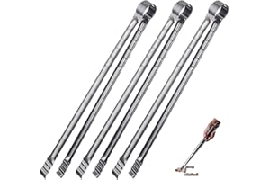 UPTALY pince à steak extra longue de 45 cm, Lot de 3 pinces à barbecue en acier inoxydable, pince à épiler de cuisine, pince à charbon professionnelle, pince à grill coréen