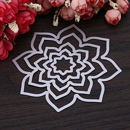 Amazingdeal365 5 PCS Blümen Metall Form Schablonen Schneiden DIY Dekor Sammelalbum Karten Buchzeichen Lesezeichen als Geschenk für Freunde Geburtstag Kinder,Kindergarten Hobby Schule Handarbeit Unterricht usw. Ein tolles Geschenk! - 3