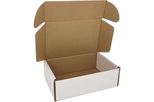 CH-BOX 50 Pack 15x10x5cm (6x4x2'') Small Corrugated Cardboard Postal Boxes White for Shipping Mailing Packaging Royal Mail Small Parcel
