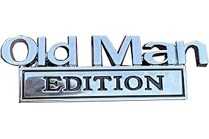 GENERISCH Old Man Edition Auto-Emblem, Autoaufkleber Für Männer, 3D-Metall-Aufkleber, Lustige Edition Stoßstangenaufkleber Für Auto, LKW, SUV, Seite Oder Heckklappe, Kofferraum Körper (Silver-Black)