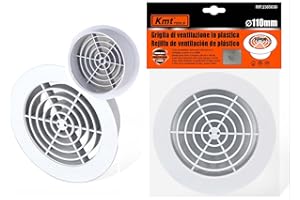 A2ZWORLD Okrągła kratka wentylacyjna, plastikowa kratka wentylacyjna, siatka wylotowa powietrza, z moskitierą, kolor biały, wyprodukowano we Włoszech (Ø145 mm H40 mm otwór 110 mm)