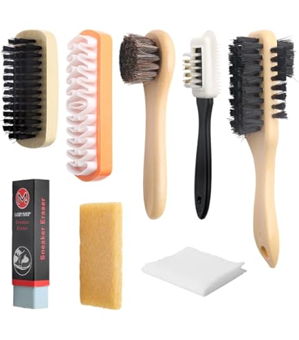 Spazzola Per Scarpe In Crine Di Cavallo - 2 Pezzi Per Pulizia Scarpe Pelle E Scamosciata | Kit Manutenzione