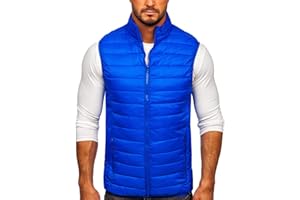 BOLF Uomo Gilet mezza stagione Autunnale Primaverile Trapuntato Cappuccio a zip Piumino Cerniera lampo Tempo libero Sport Fitness Basic Outdoor Style Mix 1U1