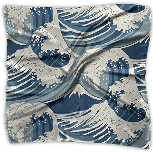 Xukmefat Écharpe carrée à motif de vagues abstraites pour fille pour fille