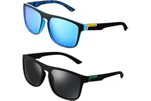 umorismo 2pcs Sunglasses Mens, UV400 Protection Polarised Sunglasses Retro Sun Glasses Outdoors Sports Golf Cycling Fishing Hiking Eyewear sunglasses for Men
