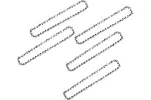 Wrneaoch 5 pièces Chaine de Tronconneuse 8 pouces, Chaine Tronconneuse Avec Guide Meule 45 Drive Links, ChaîNes Tronçonneuses pour la Coupe du Bois, Branches d'Arbres, élagage