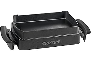 ‎TEFAL TEFAL OptiGrill Snacking & Baking Backschale, antihaftbeschichtet, wärmeisolierte Griffe, für Aufläufe, Pizza, Brot & Süßes, kompatibel mit OptiGrill + und Elite, spülmaschinenfest, schwarz, XA725870